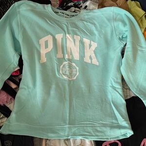 PINK Victoria's Secret by Victoria's Secret' Mint Crewneck Sweatshirt